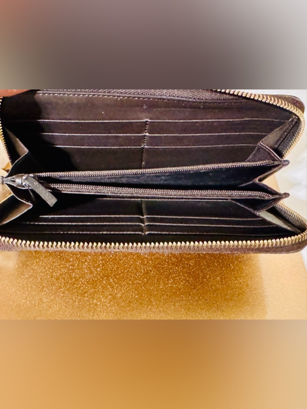 Gucci bronze microguccissima patent leather Large zip around wallet - Picture 7 of 15